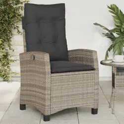 vidaXL Gartensessel Verstellbar mit Kissen Poly Rattan (365211)