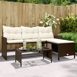 vidaXL Gartensofa in L-Form (365573)