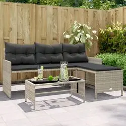 vidaXL Gartensofa L-Form mit Tisch (365577)