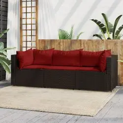 vidaXL Garten-Lounge-Set mit Kissen 3-tlg. (319766)