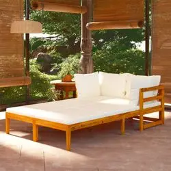 vidaXL Sonnenliegen Akazienholz mit Kissen (3087269)