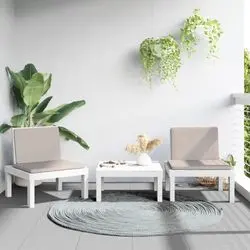 vidaXL Garten-Lounge-Set mit Kissen PP 3-tlg. (3203732)