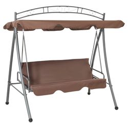 vidaXL Hollywoodschaukel mit Bettfunktion und Dach Kaffeebraun (43242)