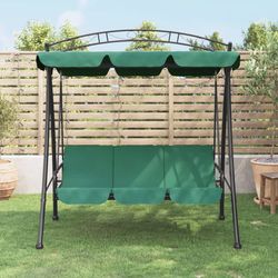 vidaXL Hollywoodschaukel mit Dach Grün 198 cm Stoff und Stahl (363331)