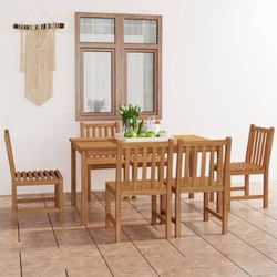 vidaXL Garten-Essgruppe Massivholz Teak 7-tlg. (3059934)