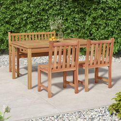 vidaXL Garten-Essgruppe Massivholz Teak 4-tlg. (3157154) vidaXL Garten-Essgruppe Massivholz Teak 4-tlg. (3157154)