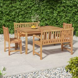 vidaXL Garten-Essgruppe Massivholz Teak 5-tlg. (3157155)
