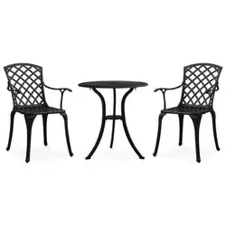 vidaXL Bistro-Set Aluminiumguss Schwarz 3-tlg. (315592)