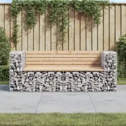 vidaXL Gartenbank aus Gabionen 184 x 71 x 65,5 cm Massivholz (3196236) vidaXL Gartenbank aus Gabionen 184 x 71 x 65,5 cm Massivholz (3196236)