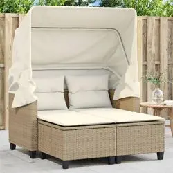 vidaXL Gartensofa 2-Sitzer mit Dach und Hockern (365784) vidaXL Gartensofa 2-Sitzer mit Dach und Hockern (365784)
