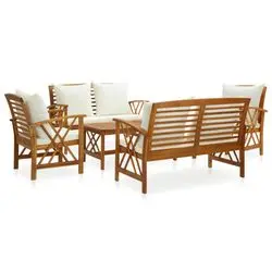 vidaXL Garten-Lounge-Set mit Auflagen Massivholz Akazie 5-tlg. (3057993)