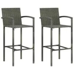 vidaXL Barhocker Grau Poly Rattan 2 Stk. (313453) vidaXL Barhocker Grau Poly Rattan 2 Stk. (313453)