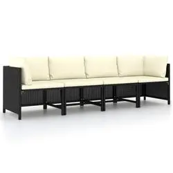 vidaXL Gartensofa 4-Sitzer mit Auflagen Rattan (313515)