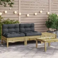 vidaXL Gartensofa mit Kissen und Hocker 2-Sitzer (838184) vidaXL Gartensofa mit Kissen und Hocker 2-Sitzer (838184)