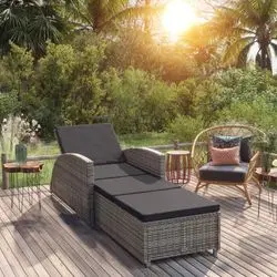 vidaXL Sonnenliege mit Auflage Poly Rattan (317178)