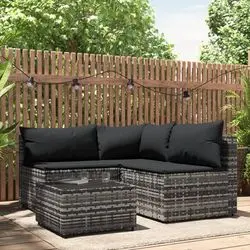 vidaXL Garten-Lounge-Set mit Kissen Poly Rattan 4-tlg. (319765) vidaXL Garten-Lounge-Set mit Kissen Poly Rattan 4-tlg. (319765)