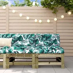 vidaXL Mittelsofas mit Kissen Massivholz Kiefer 2 Stk. (825690)