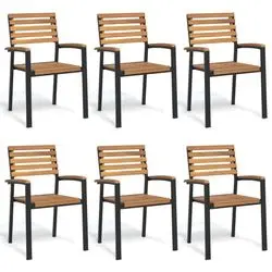 vidaXL Stapelbare Gartenstühle Massivholz Akazie 6 Stk. (3155426)