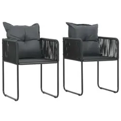 vidaXL Gartenstühle mit Polstern Poly Rattan 2 Stk. (44438)