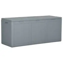vidaXL Gartenbox Grau PP Rattan 270 L (364061)