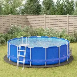 vidaXL Pool-Bodentuch Hellgrau Ø428 cm (94219)
