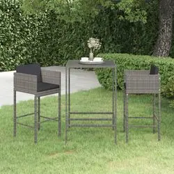 vidaXL Gartenbar-Set mit Kissen 3-tlg. (3094788)