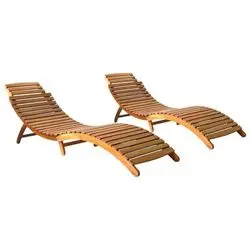vidaXL Sonnenliegen Massivholz Akazie 2 Stk. (3077360)