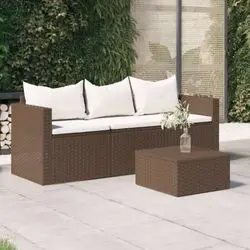 vidaXL Gartensofa 3-Sitzer mit Kissen (36232)