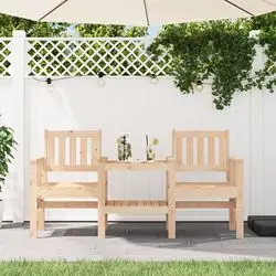 vidaXL Gartenbank mit Tisch 2-Sitzer Massivholz Kiefer (825149)