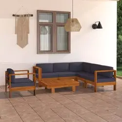 vidaXL Garten-Lounge-Set mit Auflagen Massivholz Akazie 7-tlg. (3057936)
