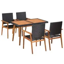 vidaXL Garten-Essgruppe Poly Rattan 5-tlg. (44075)