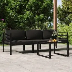 vidaXL Garten-Lounge-Set mit Kissen Aluminium 4-tlg. (3107776) vidaXL Garten-Lounge-Set mit Kissen Aluminium 4-tlg. (3107776)