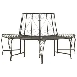 vidaXL Baumbank Halbrund Stahl 160 cm (313034)