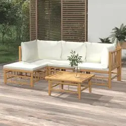 vidaXL Garten-Lounge-Set mit Kissen Bambus 5-tlg. (3155178) vidaXL Garten-Lounge-Set mit Kissen Bambus 5-tlg. (3155178)