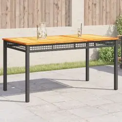 vidaXL Gartentisch Poly Rattan Akazienholz 140 x 80 x 75 cm (366276)