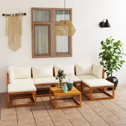 vidaXL Garten-Lounge-Set mit Auflagen Akazie 7-tlg. (3057652)