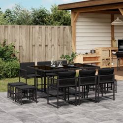vidaXL Garten-Essgruppe mit Kissen Poly Rattan 11-tlg. (3211507) vidaXL Garten-Essgruppe mit Kissen Poly Rattan 11-tlg. (3211507)