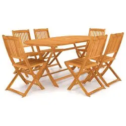 vidaXL Garten-Essgruppe Klappbar Akazie 7-tlg. (3060197)