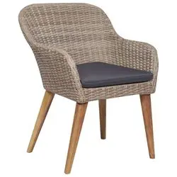 vidaXL Gartenstühle mit Polstern Poly Rattan 2 Stk. (44156)