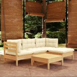 vidaXL Garten-Lounge-Set mit Kissen Kiefernholz 5-tlg. (3096353)