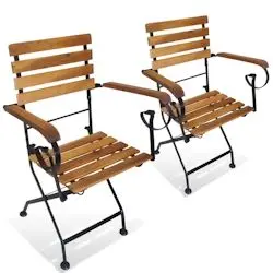 vidaXL Klappbare Gartenstühle Stahl und Massivholz Akazie 2 Stk. (43735)