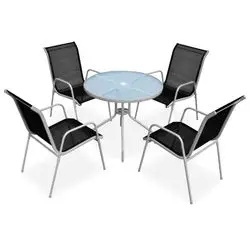 vidaXL Garten-Essgruppe Stahl 5-tlg. (43317)