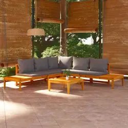 vidaXL Garten-Lounge-Set mit Kissen Akazienholz 4-tlg. (3087267)