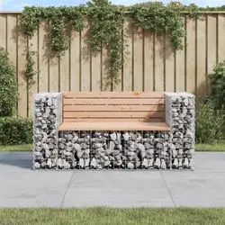 vidaXL Gartenbank aus Gabionen Massivholz Douglasie 143 x 71 x 65,5 cm (834378) vidaXL Gartenbank aus Gabionen Massivholz Douglasie 143 x 71 x 65,5 cm (834378)
