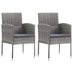 vidaXL Gartenstühle mit Kissen Poly Rattan 2 Stk. (318705)