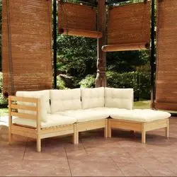 vidaXL Garten-Lounge-Set mit Kissen Kiefernholz 4-tlg. (3096346) vidaXL Garten-Lounge-Set mit Kissen Kiefernholz 4-tlg. (3096346)