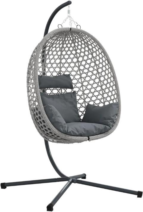 vidaXL Hängender Eierstuhl Korb mit Gestell Poly Rattan (42003850)