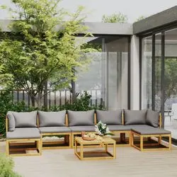 vidaXL Garten-Lounge-Set mit Auflagen Massivholz Akazie 8-tlg. (3057630)