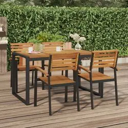 vidaXL Gartentisch mit Beinen in U-Form Massivholz Akazie 140 x 80 x 75 cm (319515)