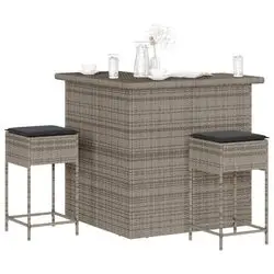 vidaXL Gartenbar Set mit Kissen, Bartisch und Barhocker (3261504) vidaXL Gartenbar Set mit Kissen, Bartisch und Barhocker (3261504)